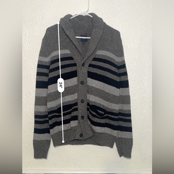 Gap grey Striped Cardigan Sweater size small - Picture 5 of 8